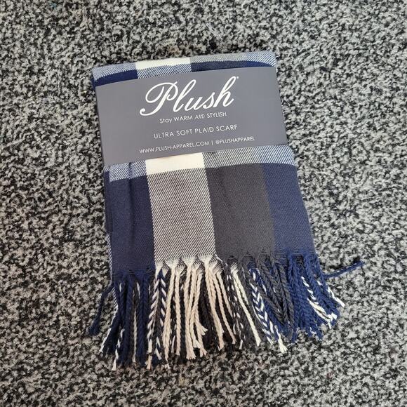 Plush Apparel Ultra Soft Plaid Fringed Scarf - Picture 1 of 4